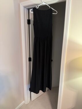 Hill House Cosima Nap Dress Black Sleeveless Maxi Dress with Smocked Bodice